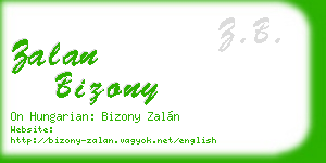 zalan bizony business card