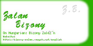 zalan bizony business card